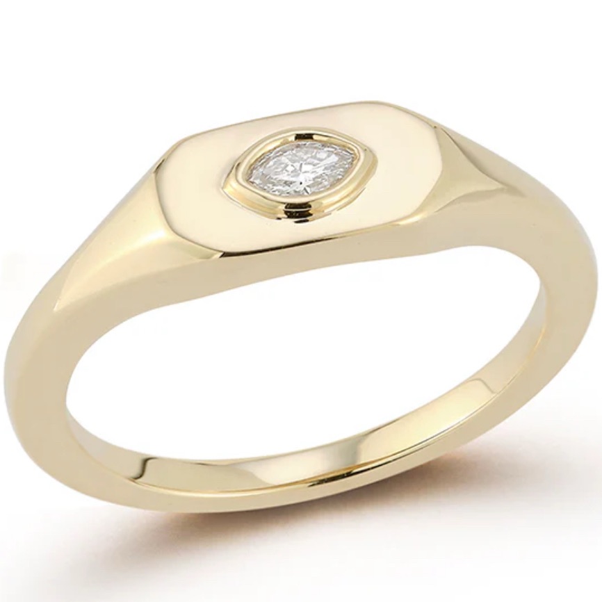 Liz Adams X Dana Rebecca Diamond Signet Ring - Size 6